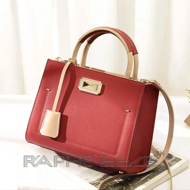 Luxurious Tote Hand Purse with Cross Body for Woman - Red Color Mini Handbag