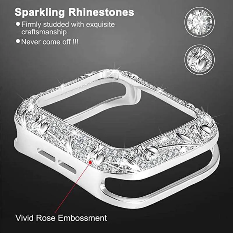 Luxury Carved Rhinestone Glitter Exquisite Cover For Apple Watch