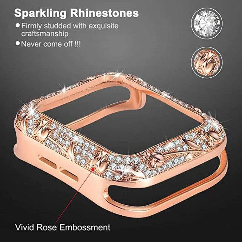 Luxury Carved Rhinestone Glitter Exquisite Cover For Apple Watch