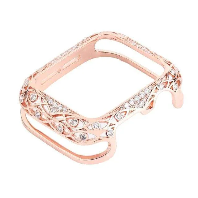 Luxury Carved Rhinestone Glitter Exquisite Cover For Apple Watch