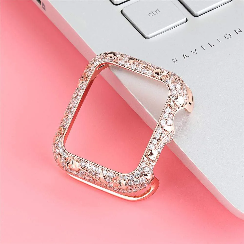 Luxury Carved Rhinestone Glitter Exquisite Cover For Apple Watch