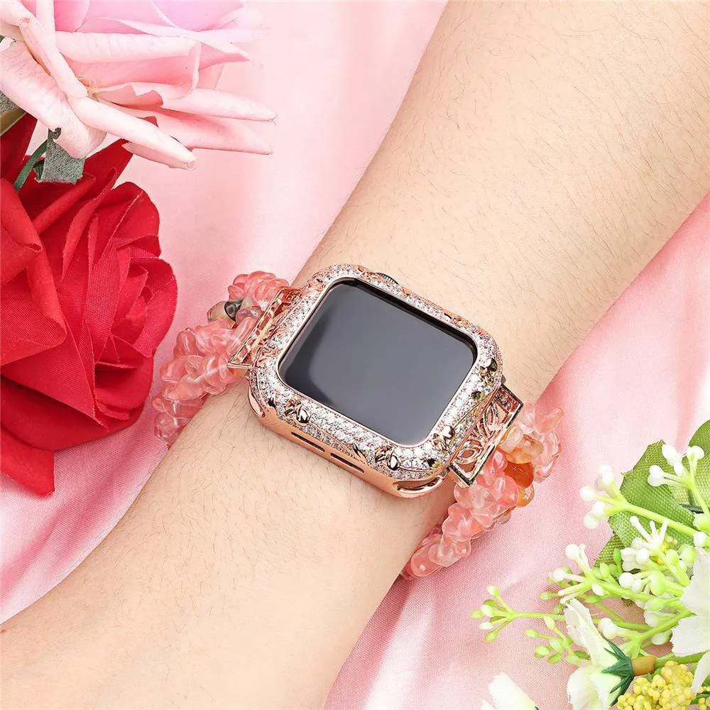 Luxury Carved Rhinestone Glitter Exquisite Cover For Apple Watch
