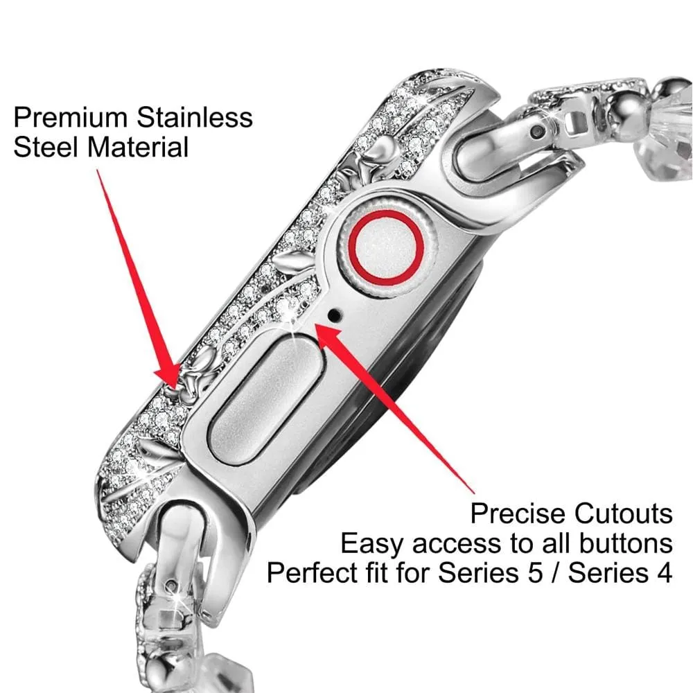 Luxury Carved Rhinestone Glitter Exquisite Cover For Apple Watch