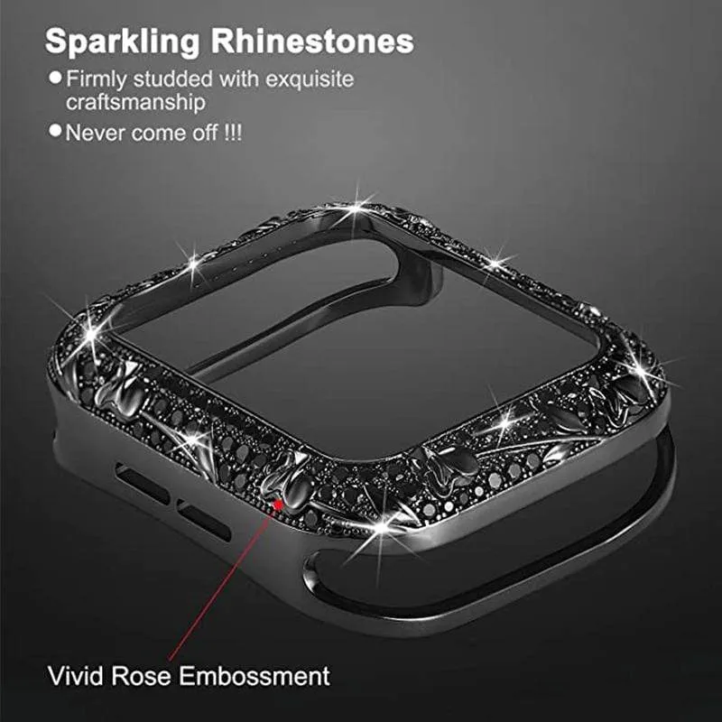 Luxury Carved Rhinestone Glitter Exquisite Cover For Apple Watch