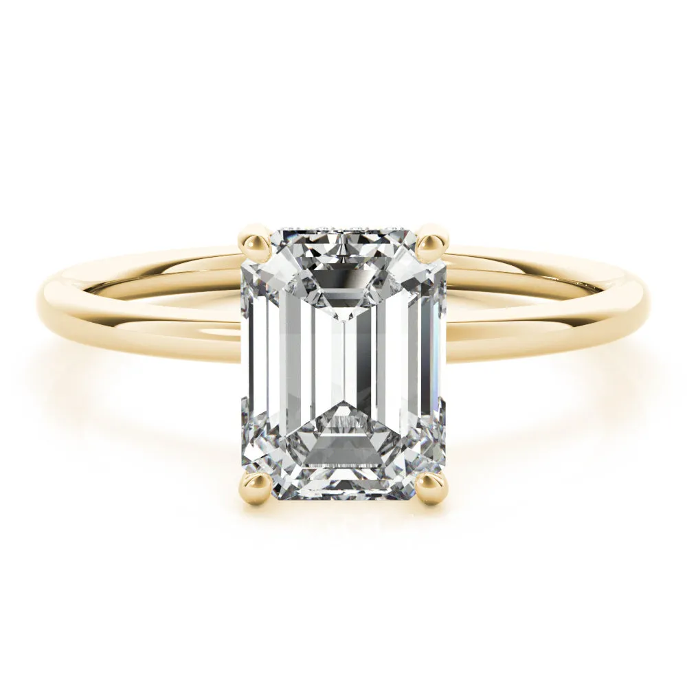 Madilyn Emerald Lab Grown Diamond Solitaire Engagement Ring IGI Certified