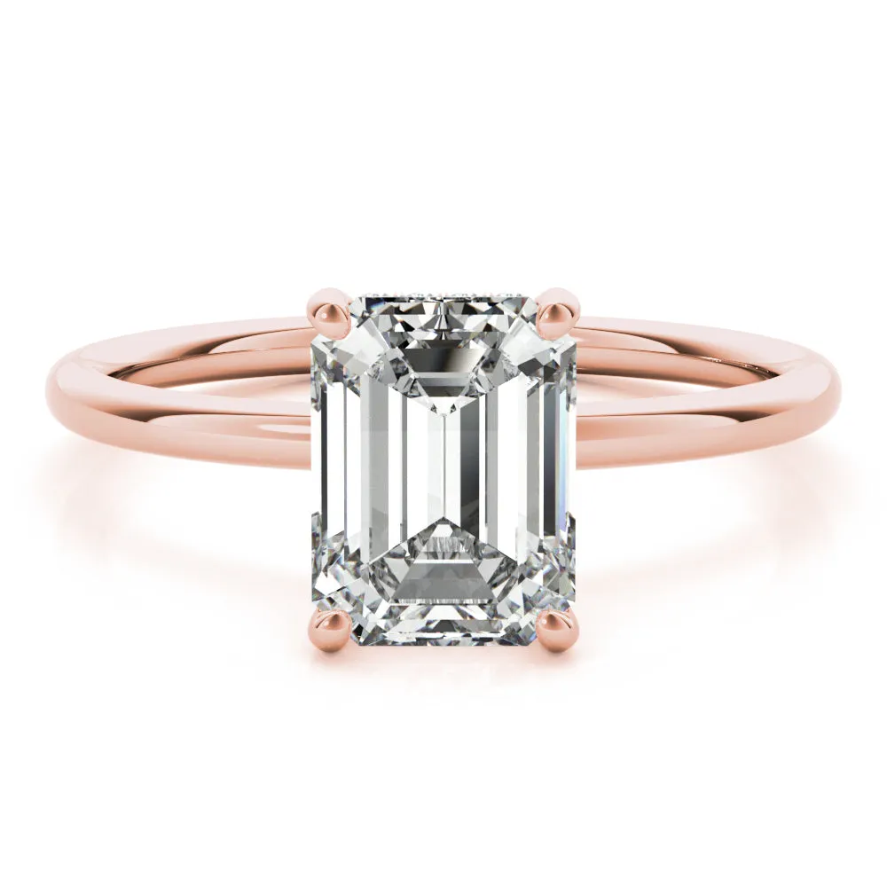Madilyn Emerald Lab Grown Diamond Solitaire Engagement Ring IGI Certified