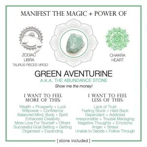 MANIFEST THE MAGIC   POWER OF YOUR CRYSTAL GREEN AVENTURINE