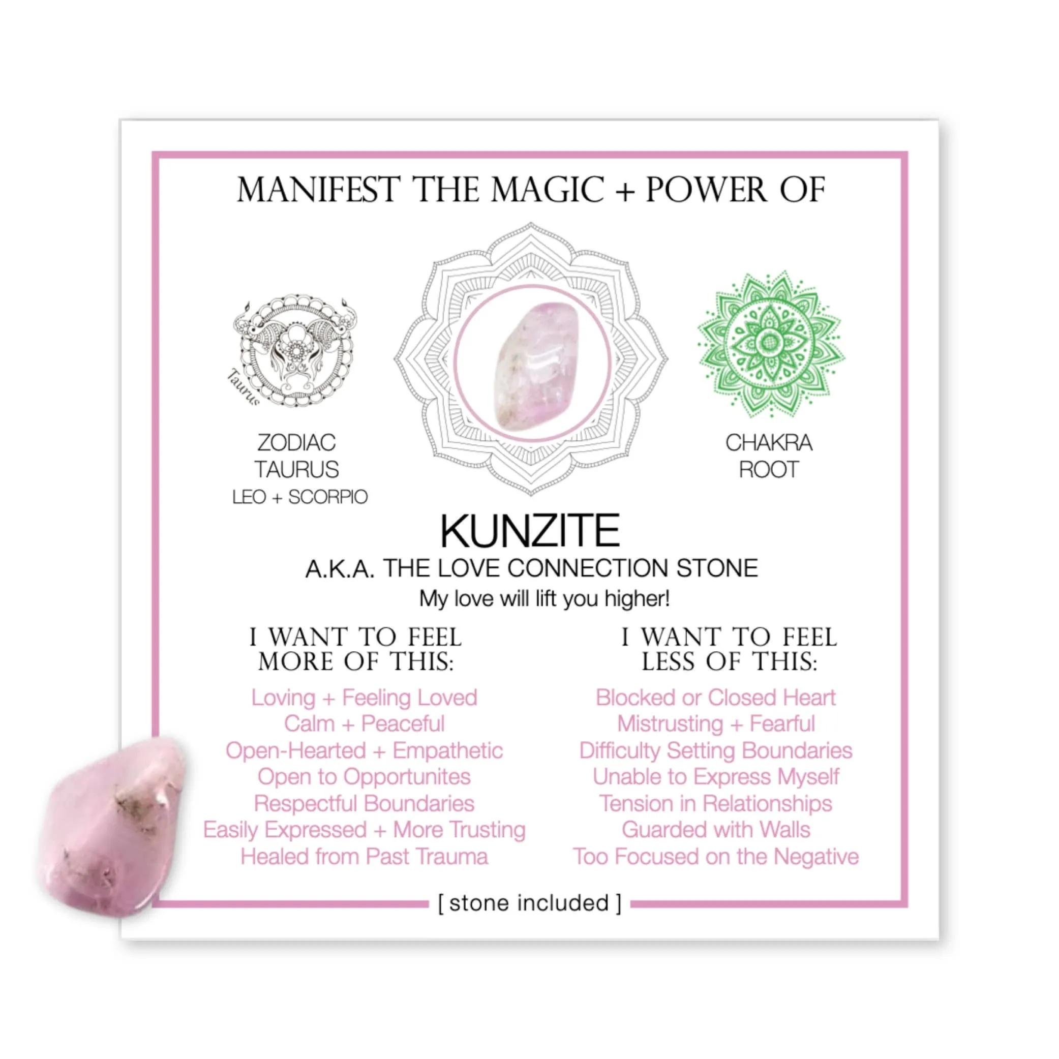 MANIFEST THE MAGIC   POWER OF YOUR CRYSTAL KUNZITE
