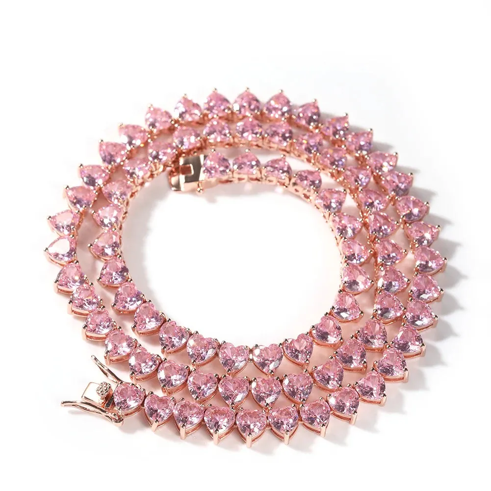 Marie Heart Tennis Necklace