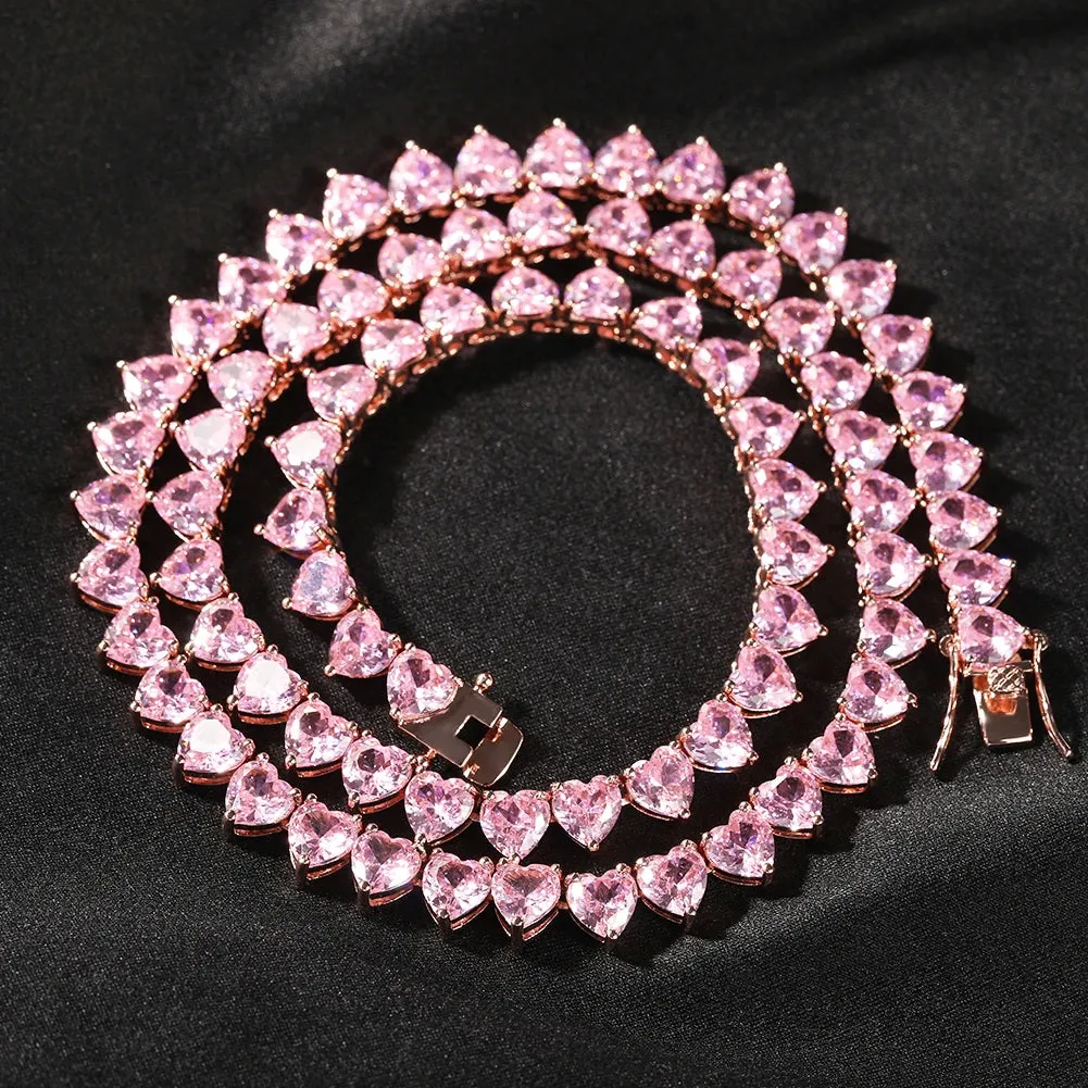 Marie Heart Tennis Necklace