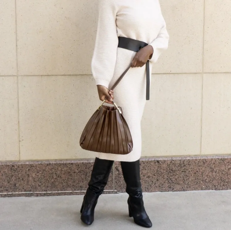 MELIE BIANCO / CARRIE PLEATED VEGAN BAG