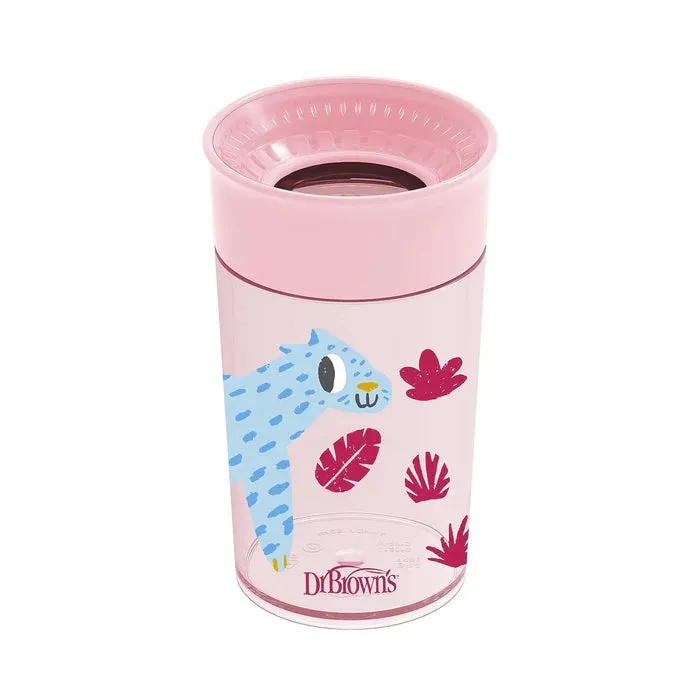 Milestones Cheers 360 Cup Spoutless Transition Cup, Pink Leopard,