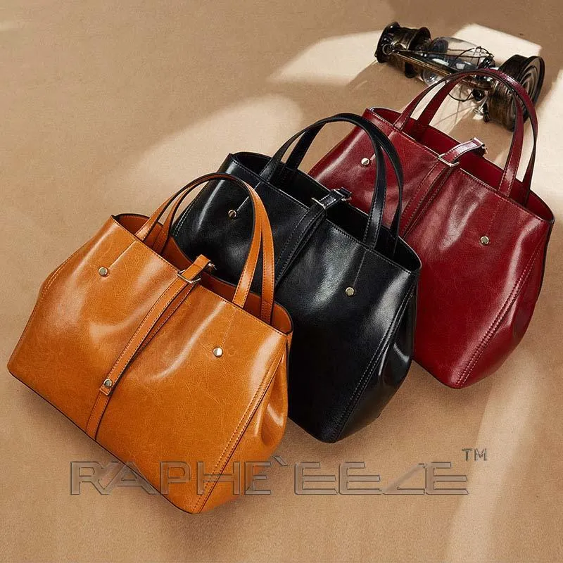 Mini Size Tote Handbag Purses Leather Brown Color