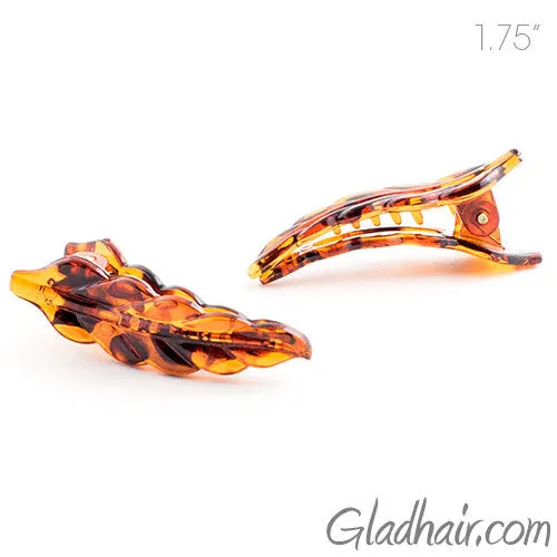 Mini Tortoise Leaf Plastic Beak Clips - Pair
