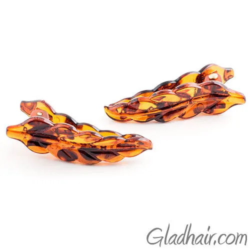Mini Tortoise Leaf Plastic Beak Clips - Pair