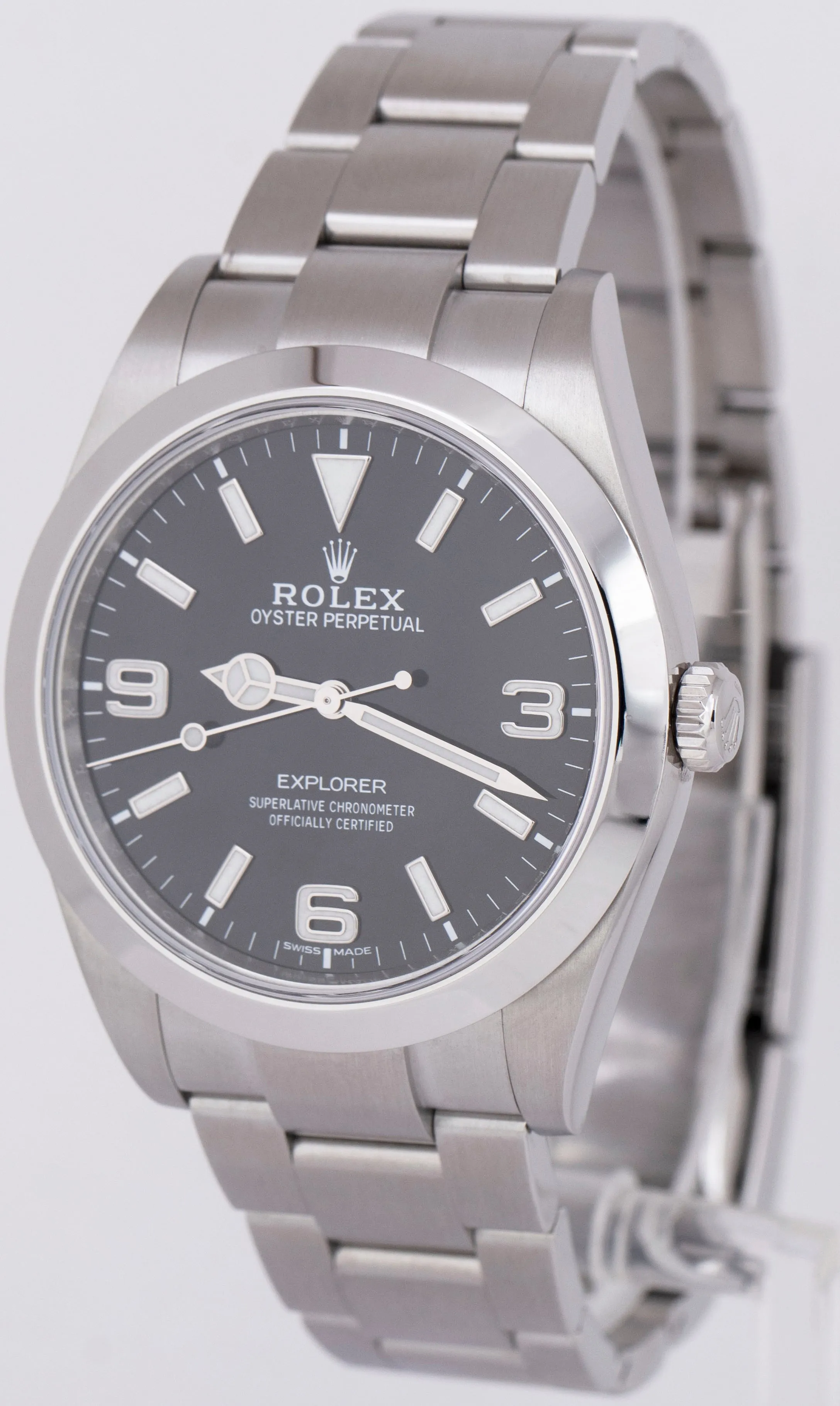 MINT 2018 PAPERS Rolex Explorer I Stainless 39mm MK2 FULL LUME Watch 214270 BOX