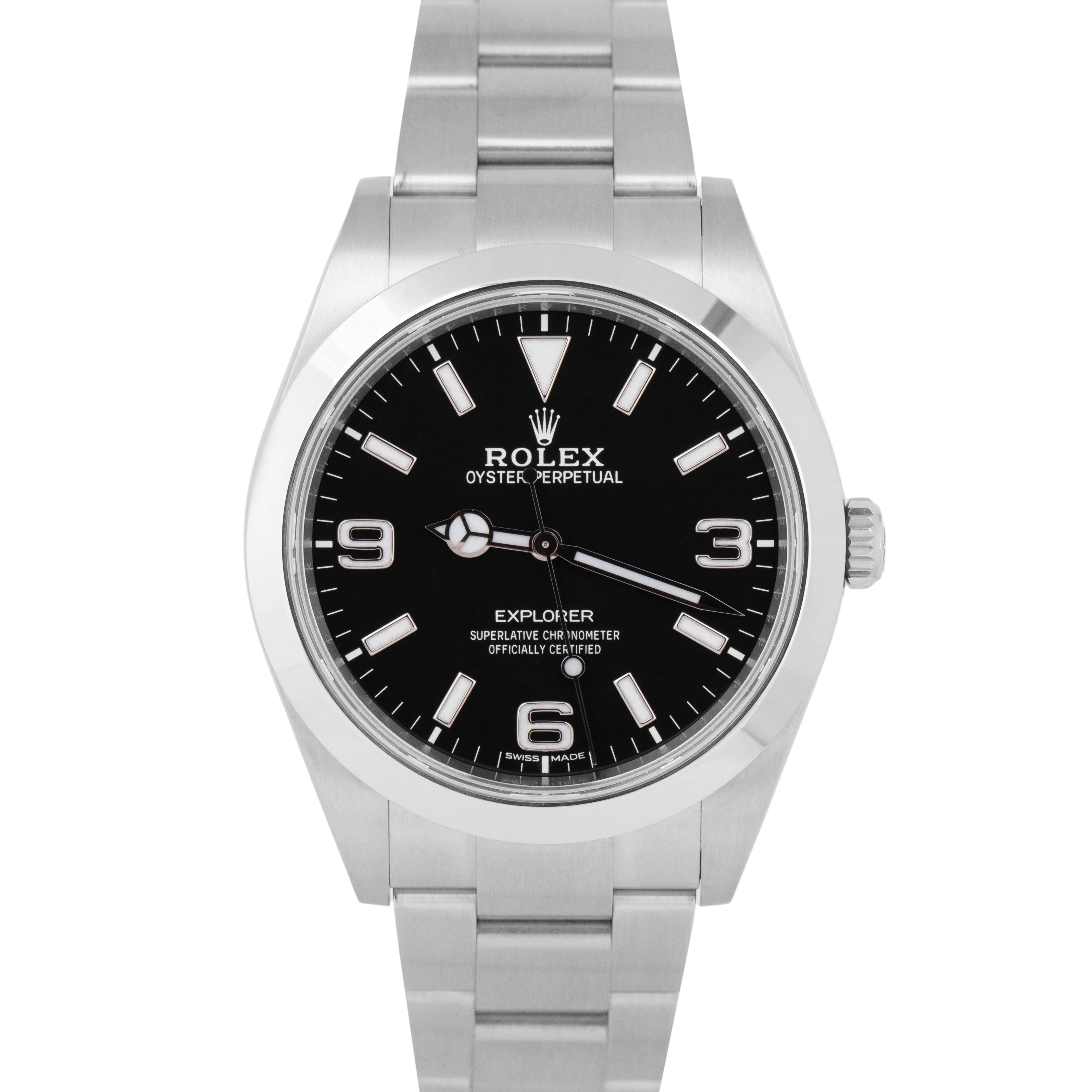 MINT 2018 PAPERS Rolex Explorer I Stainless 39mm MK2 FULL LUME Watch 214270 BOX
