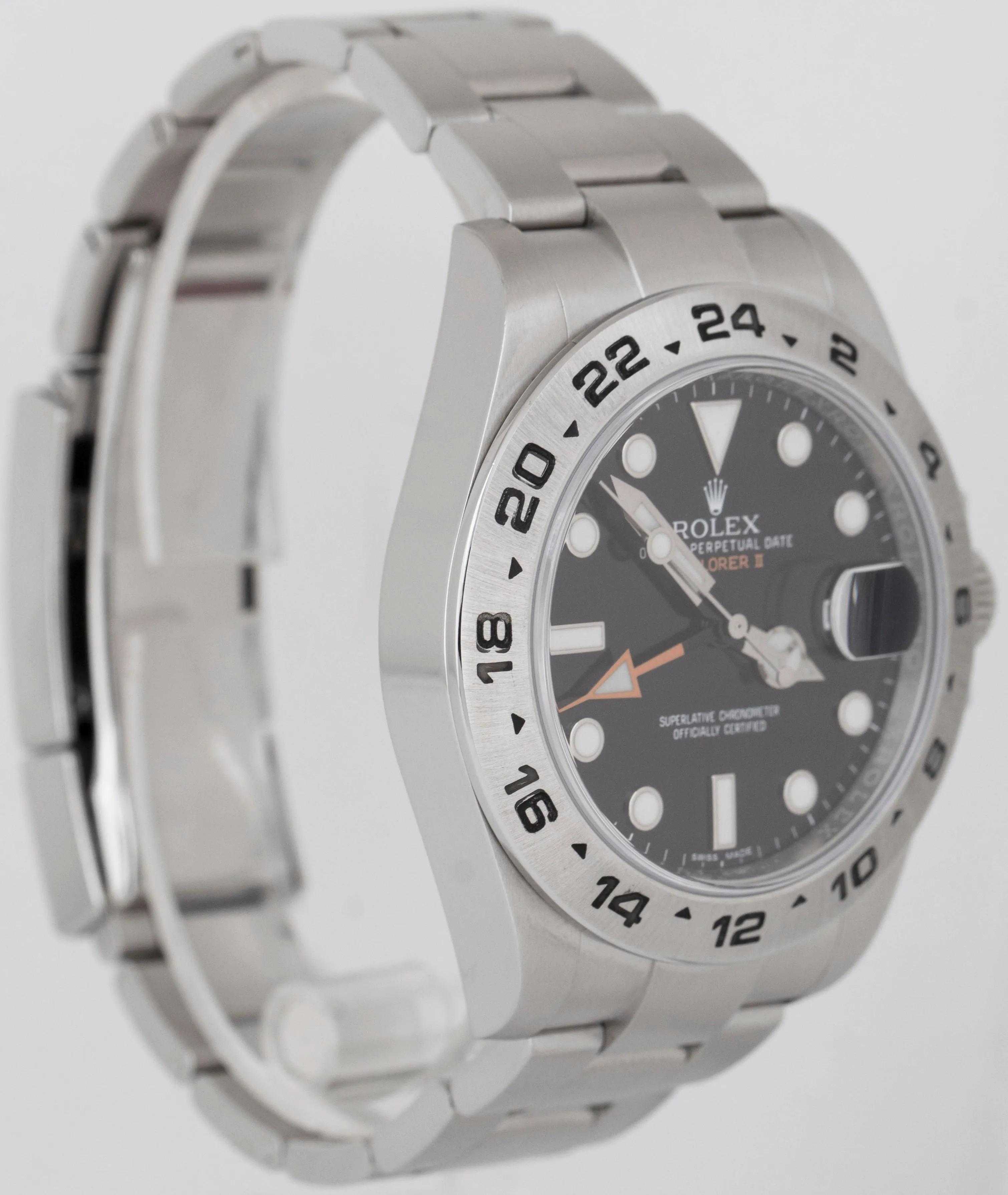 MINT 2018 PAPERS Rolex Explorer II 42mm BLACK Orange Steel GMT Watch BOX 216570