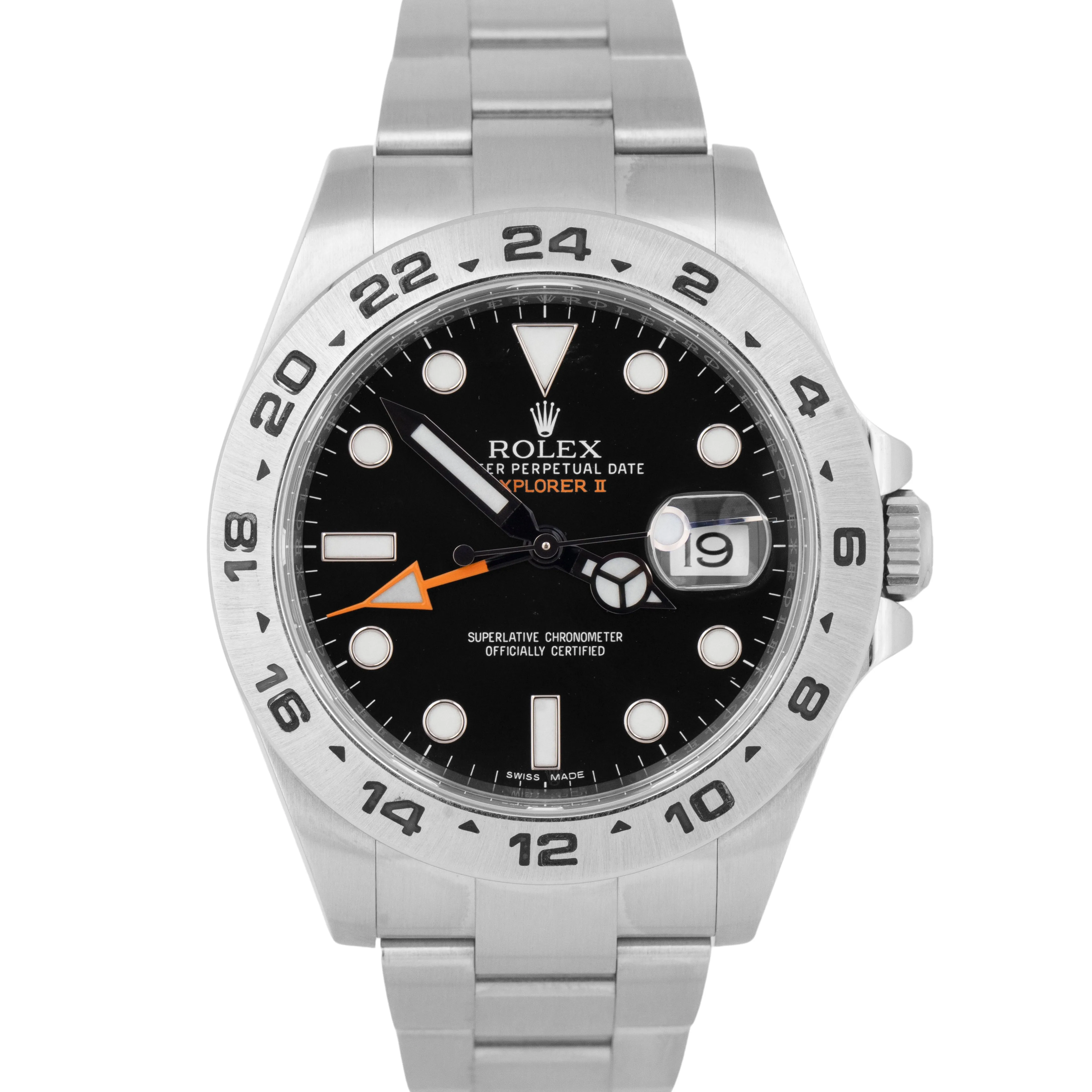 MINT 2018 PAPERS Rolex Explorer II 42mm BLACK Orange Steel GMT Watch BOX 216570