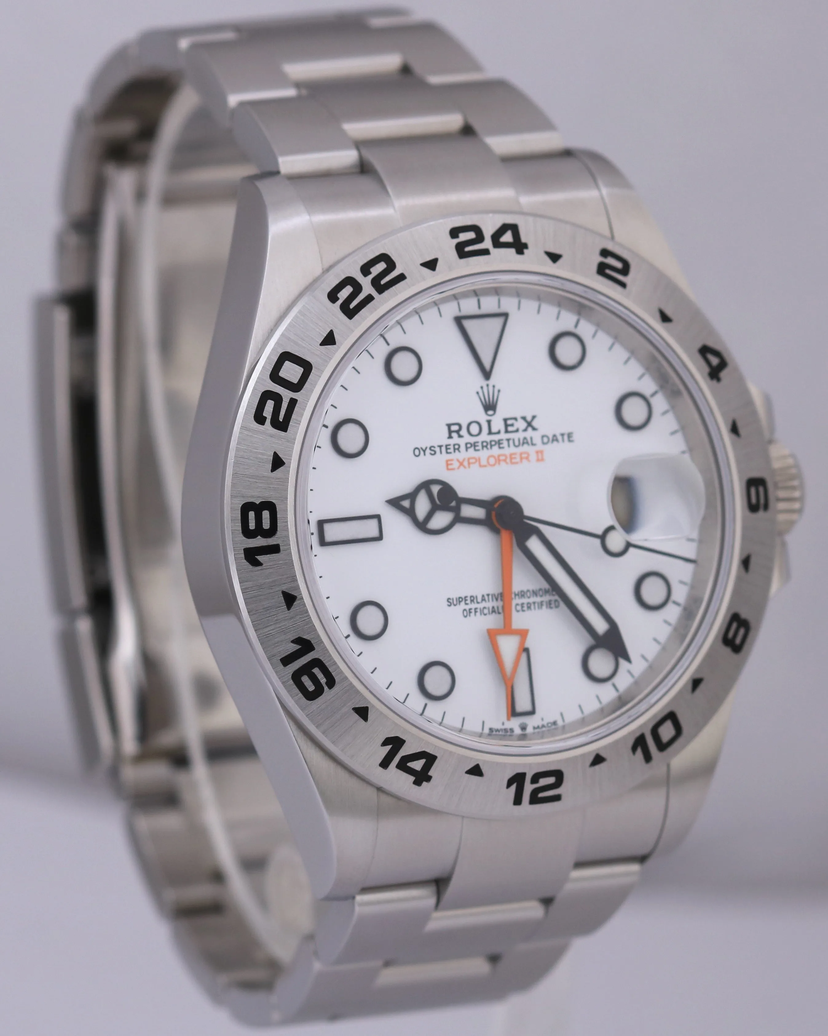 MINT 2022 Rolex Explorer II 42mm POLAR WHITE Stainless Steel GMT Date 226570