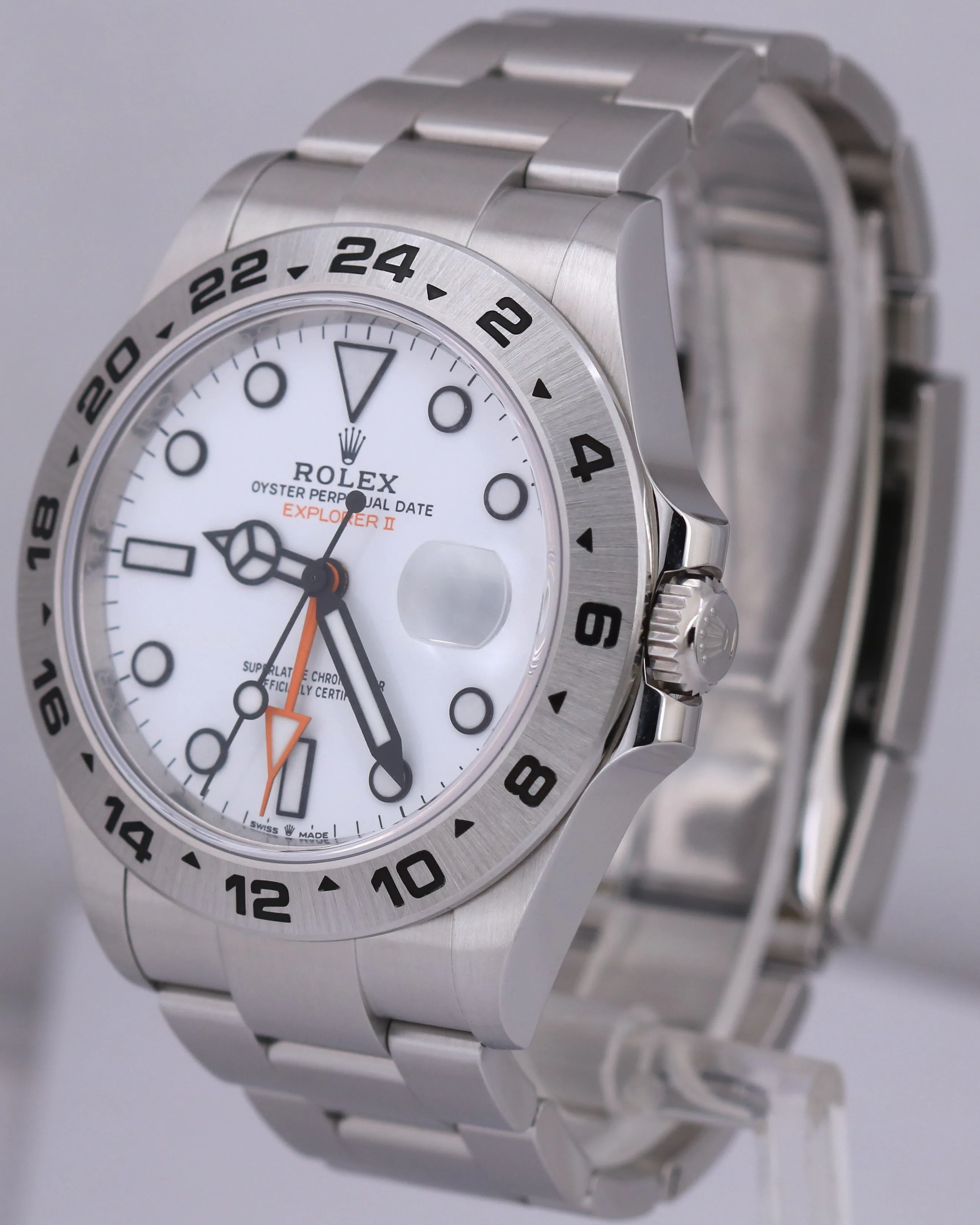 MINT 2022 Rolex Explorer II 42mm POLAR WHITE Stainless Steel GMT Date 226570