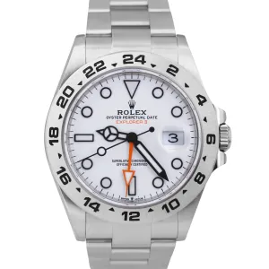 MINT 2022 Rolex Explorer II 42mm POLAR WHITE Stainless Steel GMT Date 226570