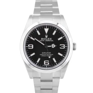 MINT PAPERS Rolex Explorer I 39mm MK2 FULL LUME 3-6-9 Steel Watch 214270 BOX