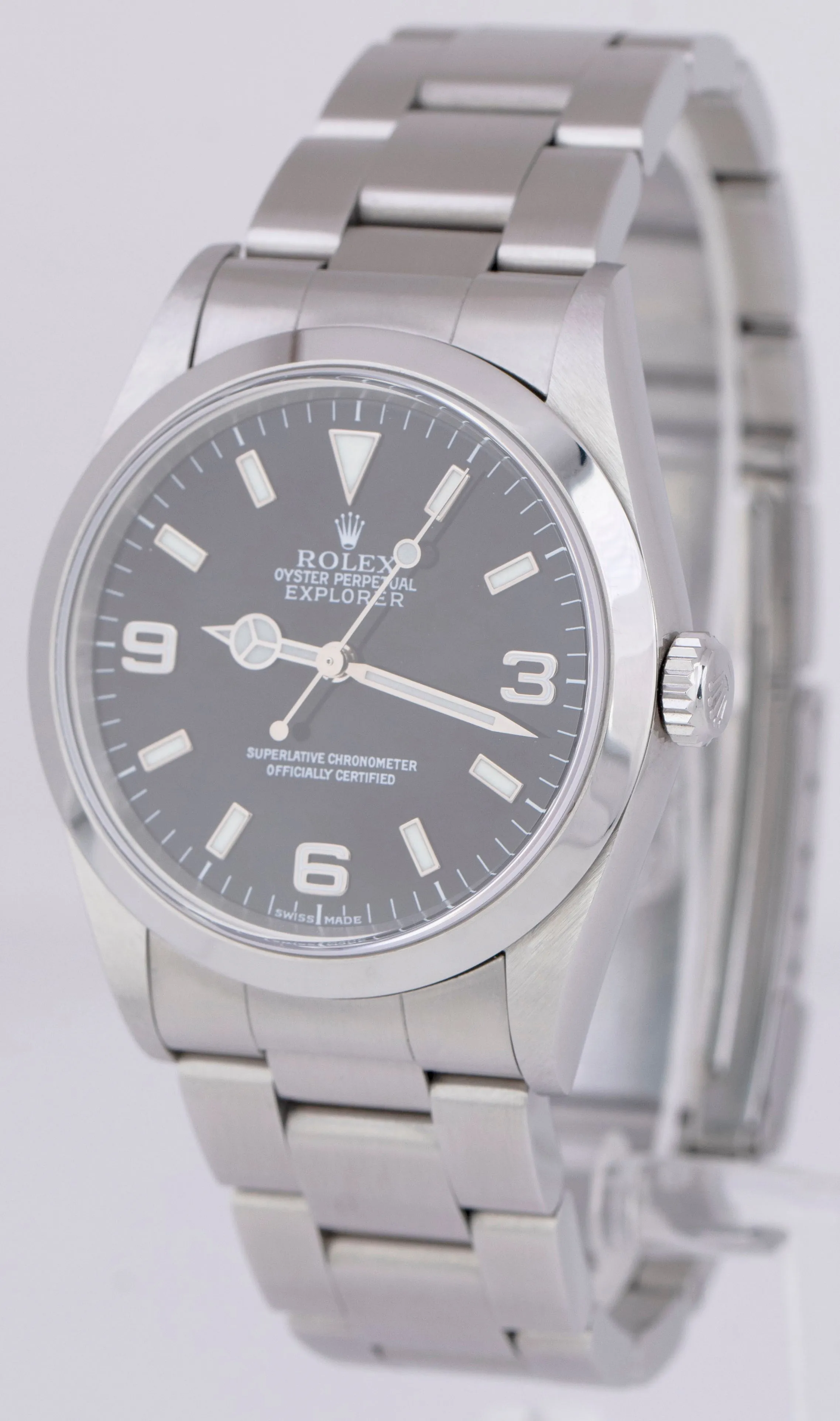 MINT Rolex Explorer I Black 36mm 3-6-9 Dial Stainless Steel Oyster 14270 Watch