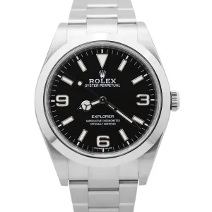 MINT Rolex Explorer I Black 39mm FULL LUME Stainless Steel MK2 Watch 214270