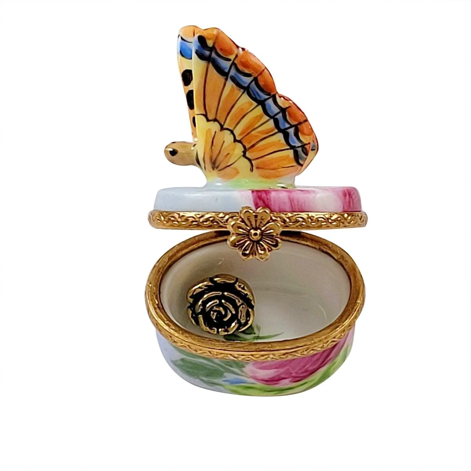 Monarch Butterfly with Brass Flower
