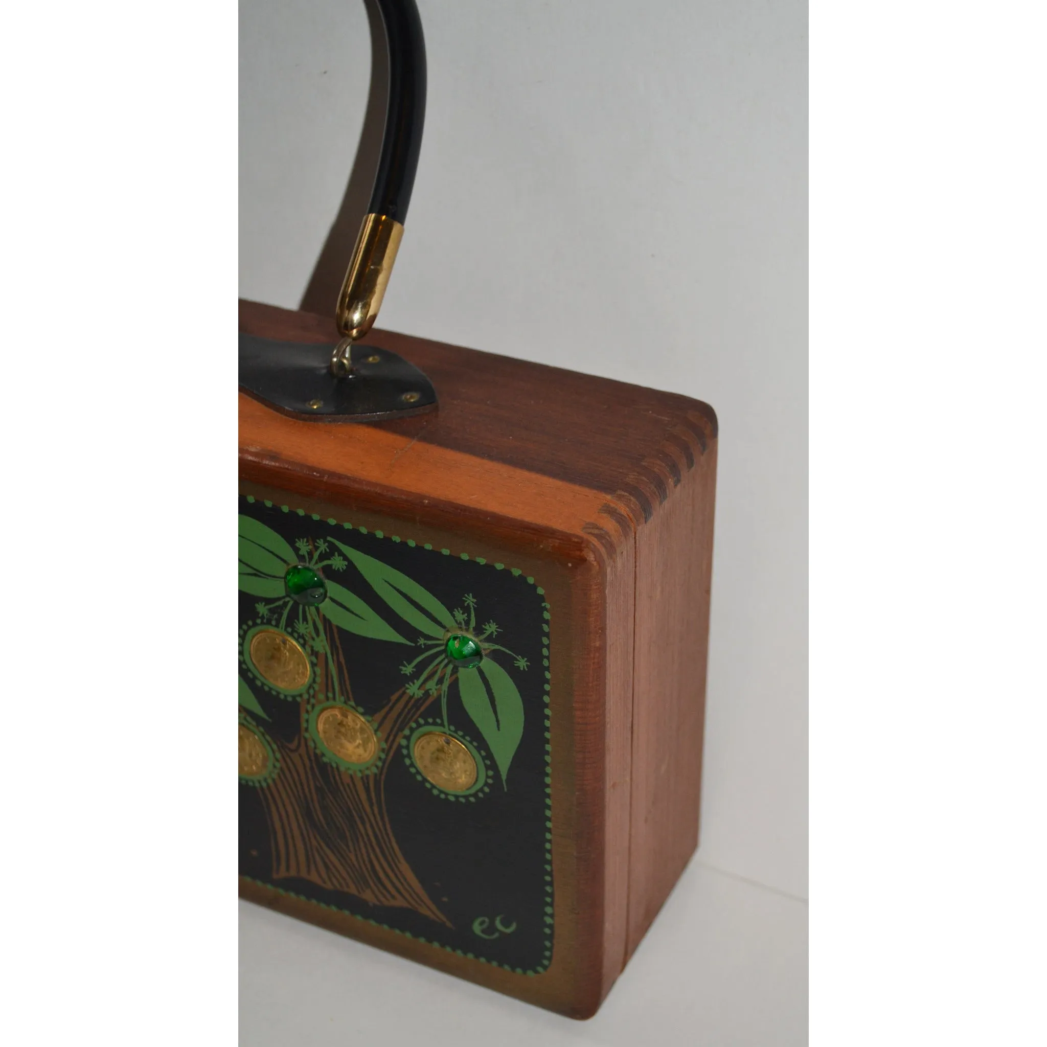 Money Tree II Wooden Box Purse By Enid Collins