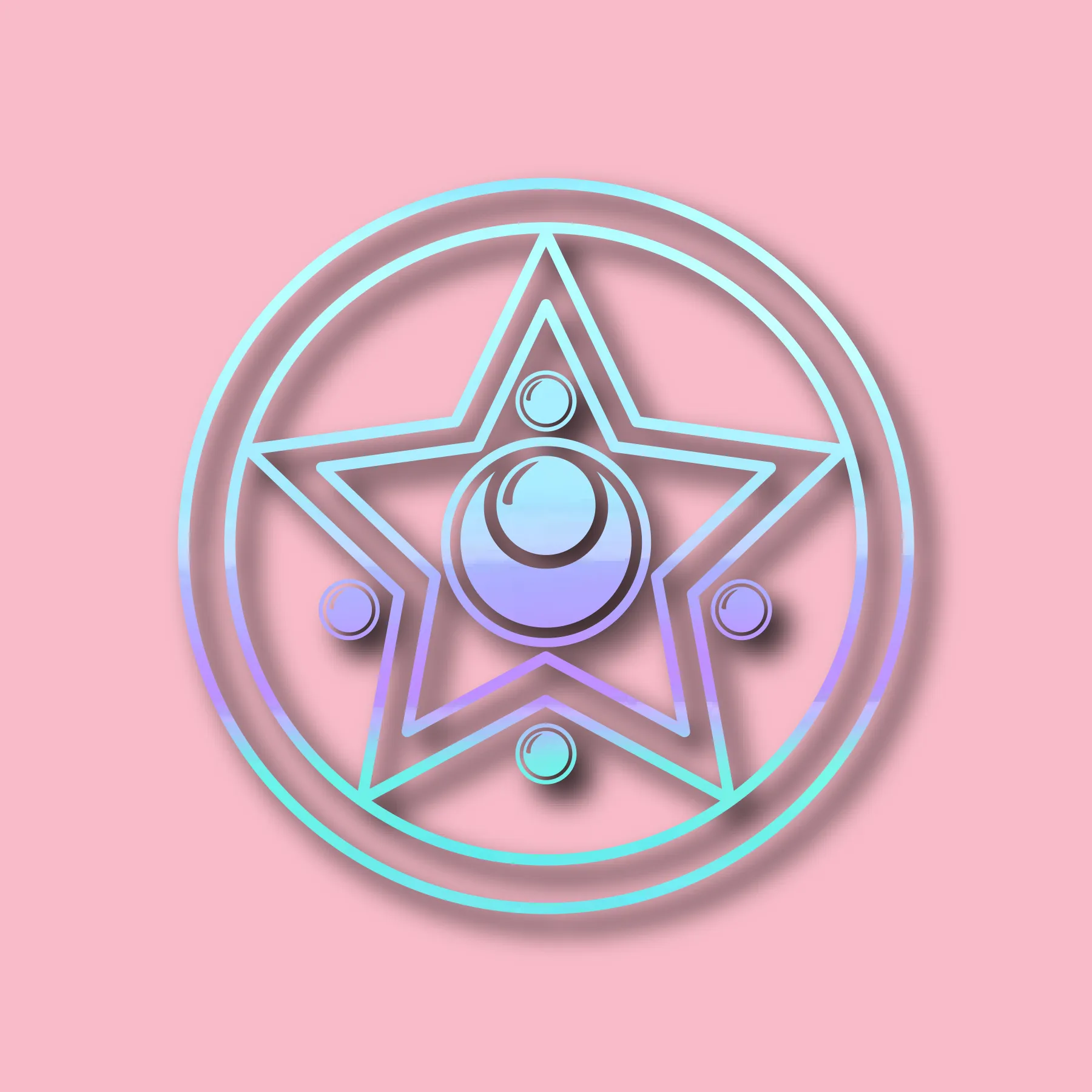 Moon Transformation Compact Vinyl Car Decal