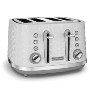 Morphy Richards Toaster 4 Slice Plastic White 7 Heat Settings 1600W Vector