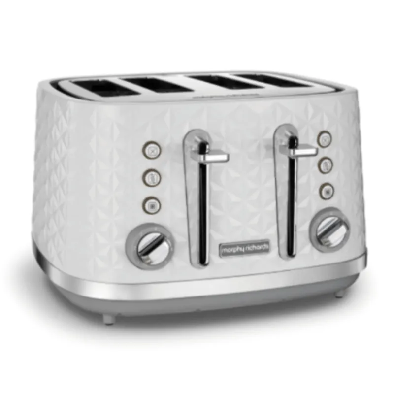 Morphy Richards Toaster 4 Slice Plastic White 7 Heat Settings 1600W Vector