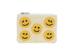 Multiple HAPPY FACE Fully Beade Ladies Coin Purse