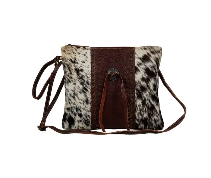 Myra Bag Rosalinda Cross Stitched Leather & Hairon Bag