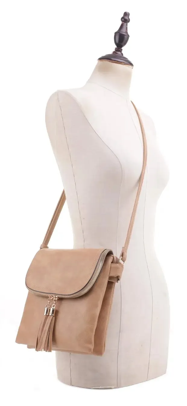 Natalie Crossbody with Tassels- Natural