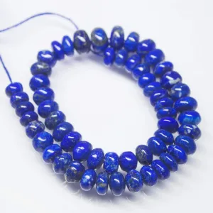 Natural Blue Lapis Lazuli Smooth Rondelle Beads 7.5mm 10mm 12inches