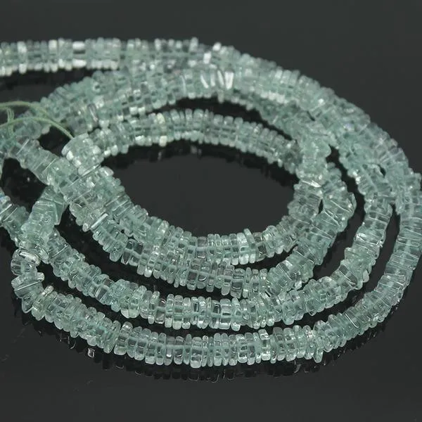 Natural Green Amethyst Gemstone Smooth Heishi Spacer Beads Strand 16" 5.5mm 7mm