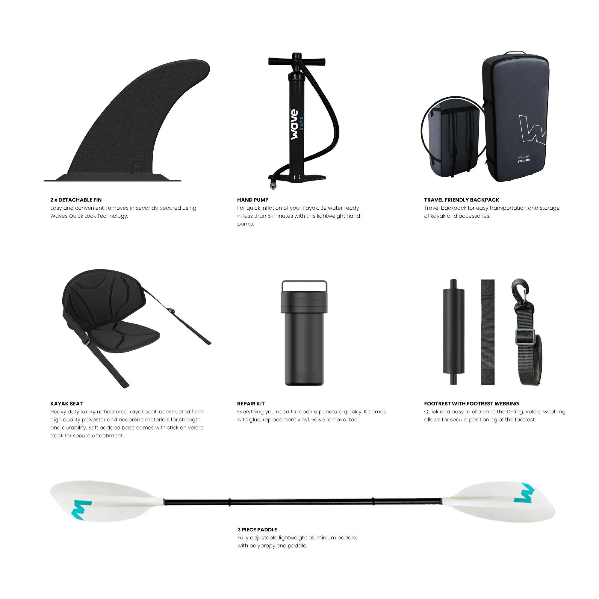 Navigator | Inflatable Kayak | Drop Stitch Kayak | 1-2/2-3 Seater