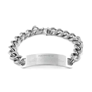Nephew Gifts, Thank you for being there every day, Thank You Gifts For Nephew, Birthday Christmas Cuban Chain Stainless Steel Bracelet For Nephew