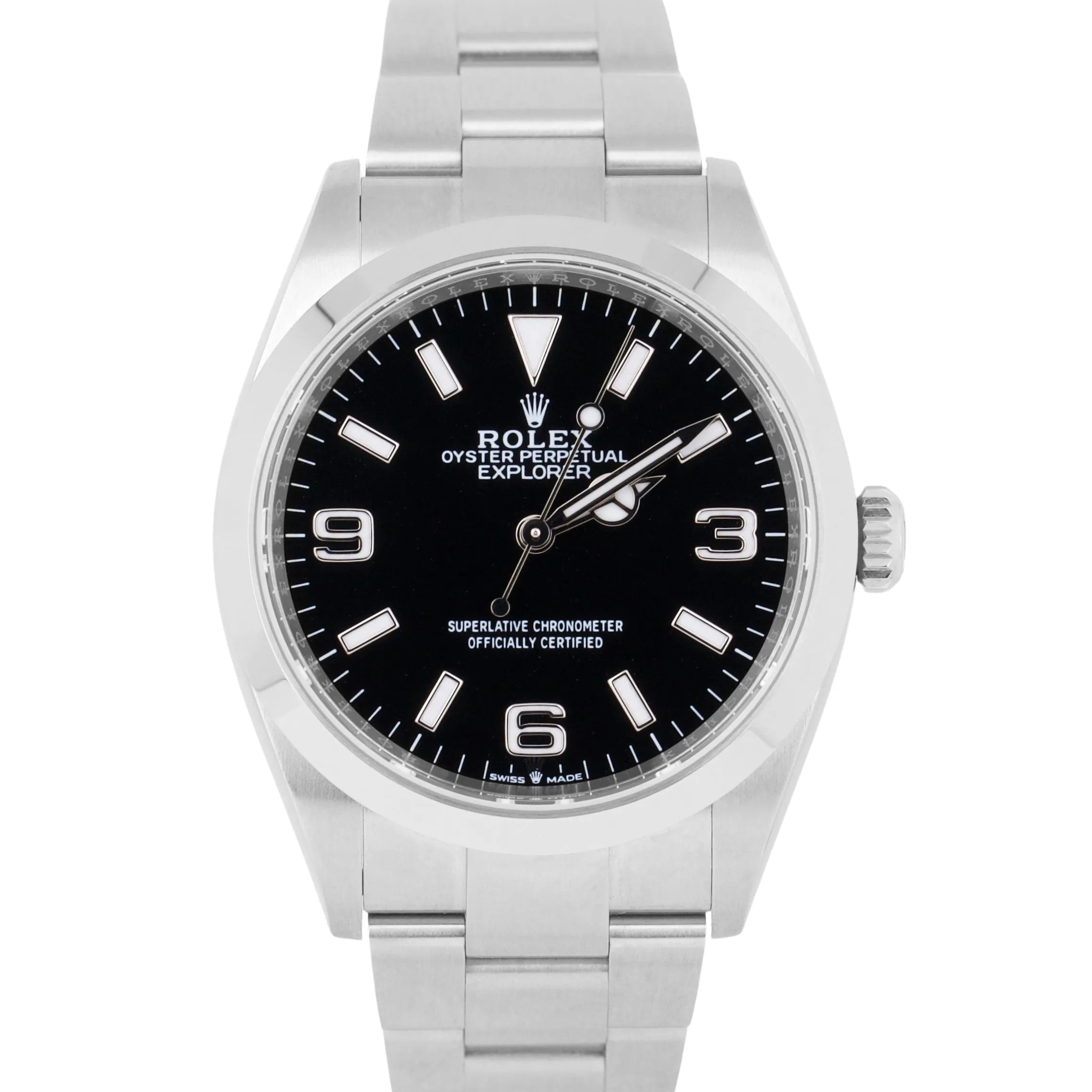 NEW 2023 PAPERS Rolex Explorer I Black 36mm Stainless Steel Oyster 124270 B P