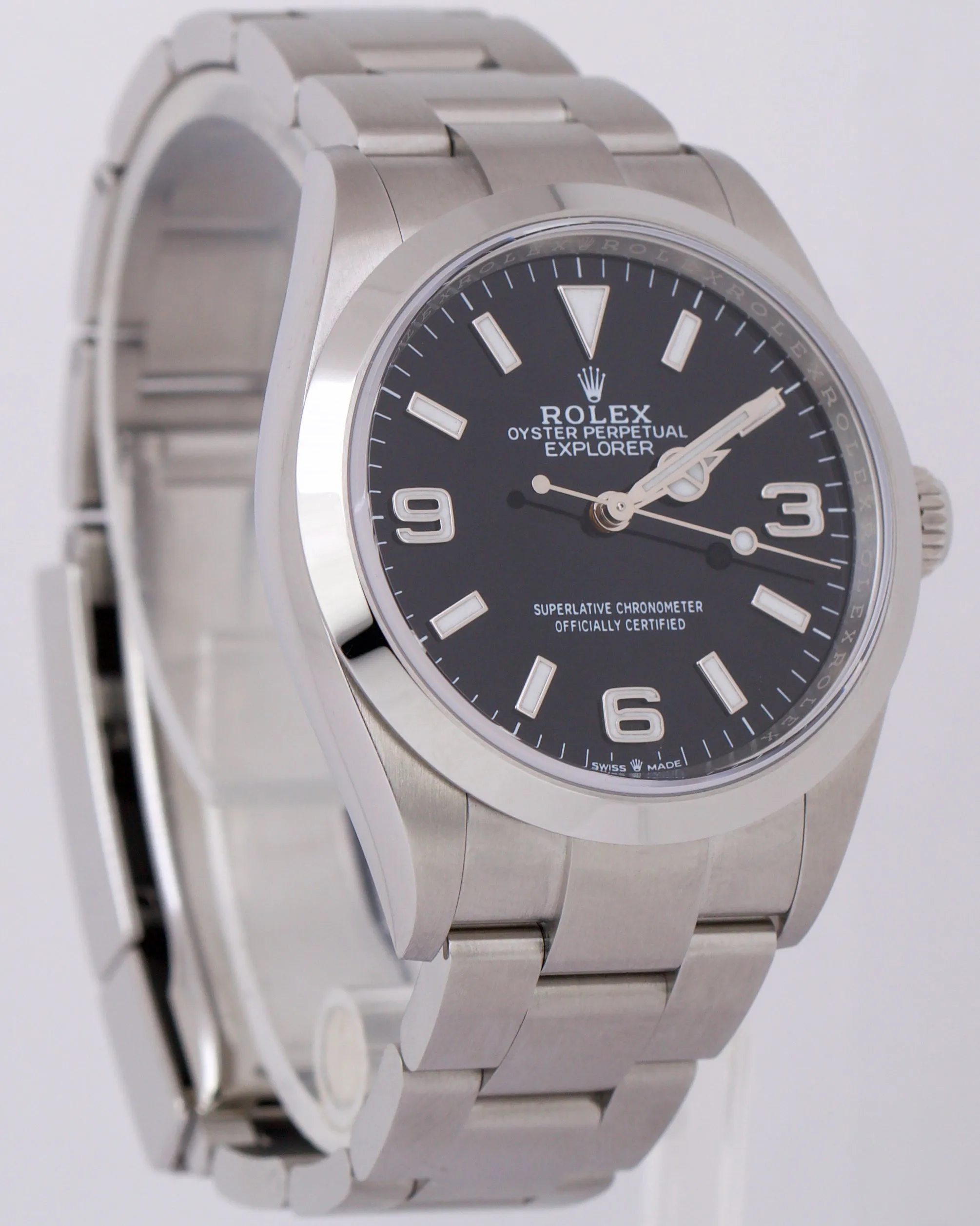 NEW 2023 PAPERS Rolex Explorer I Black 36mm Stainless Steel Oyster 124270 B P