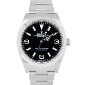 NEW 2023 PAPERS Rolex Explorer I Black 36mm Stainless Steel Oyster 124270 B P