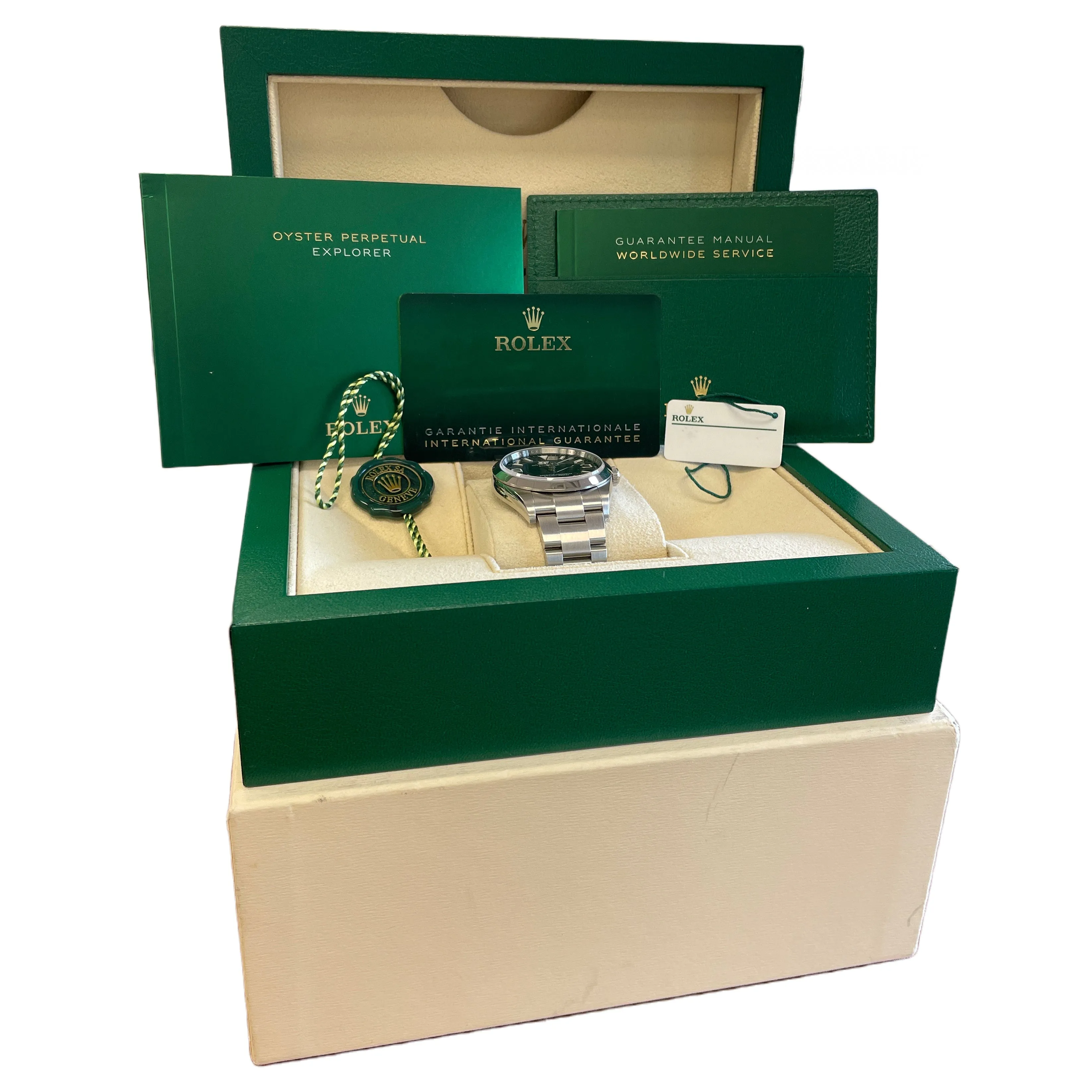 NEW 2023 PAPERS Rolex Explorer I Black 36mm Stainless Steel Oyster 124270 B P