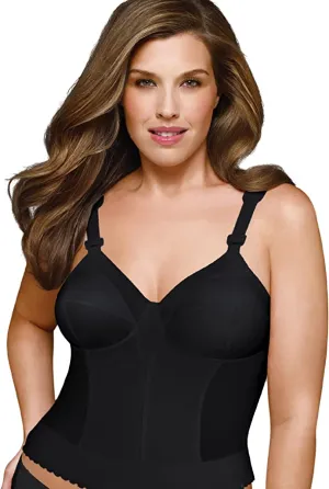 New EXQUISITE FORM Womens Women's Back Close Longline Bra, Black, Sz 44B!