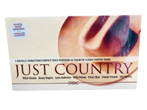 NEW Just Country 4 Digitally Remastered Compact Discs Featuring 64 Tracks of Classic Country Songs - Willie Nelson, Kenny Rogers, and more!