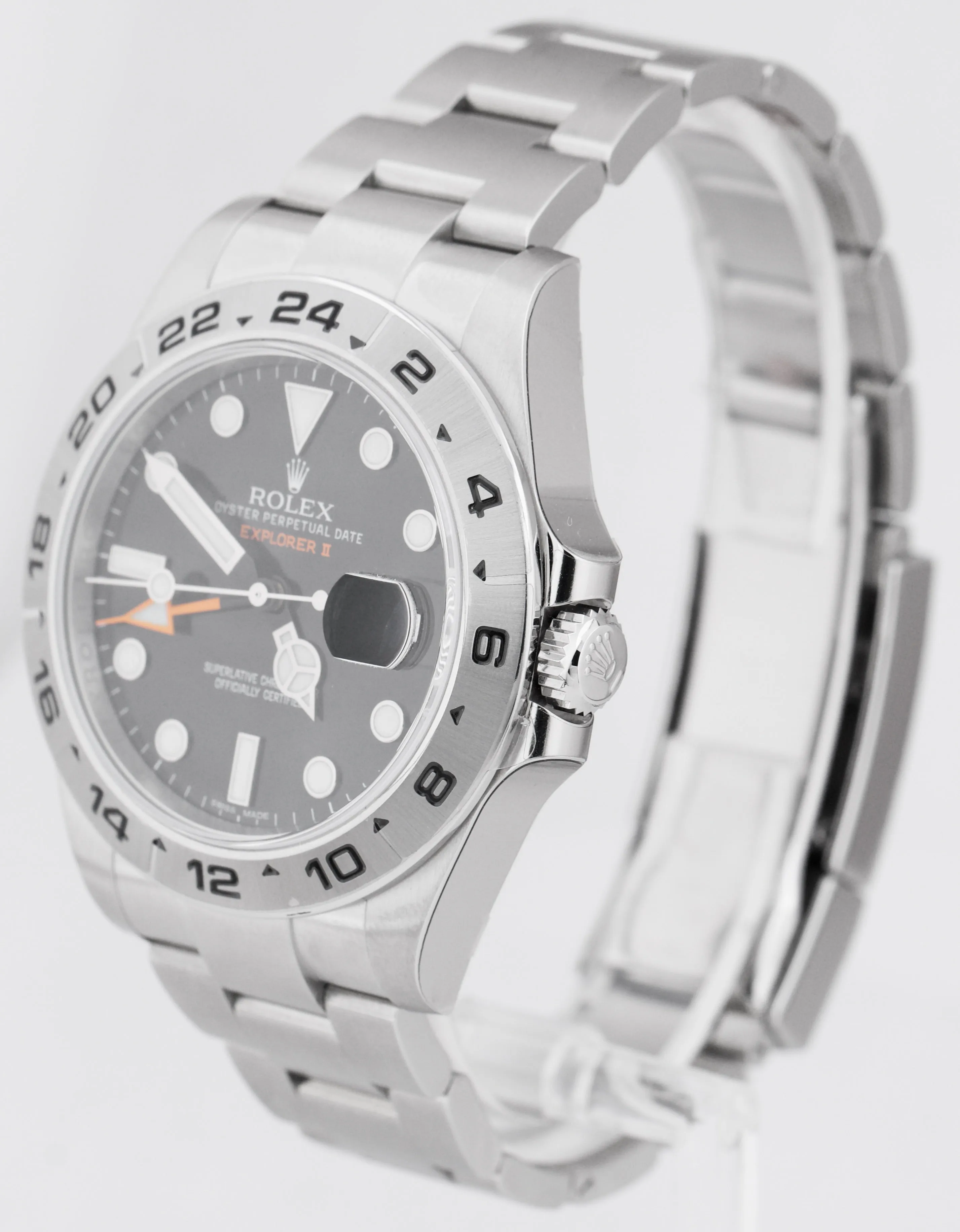 NEW NOS STICKERED 2015 Rolex Explorer II 42mm Black GMT Date Steel Watch 216570