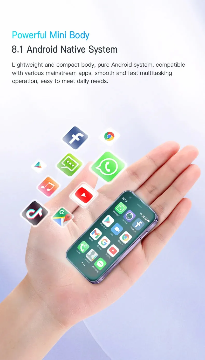 New SERVO 15SE 3.0" Mini Smartphone Dual SIM 3G WCDMA Android 8.1OS 2GB 16GB GPS WIFI Portable Small Mobile Phone Low Price Great Gift