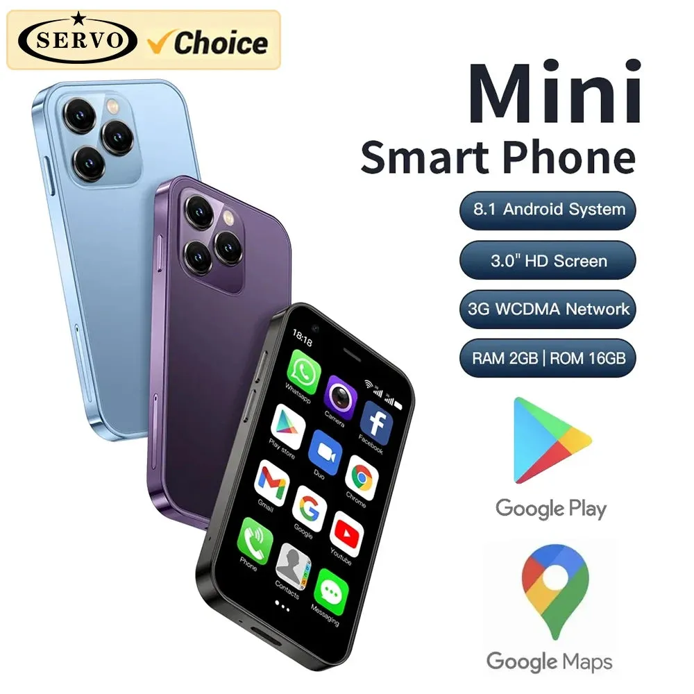 New SERVO 15SE 3.0" Mini Smartphone Dual SIM 3G WCDMA Android 8.1OS 2GB 16GB GPS WIFI Portable Small Mobile Phone Low Price Great Gift